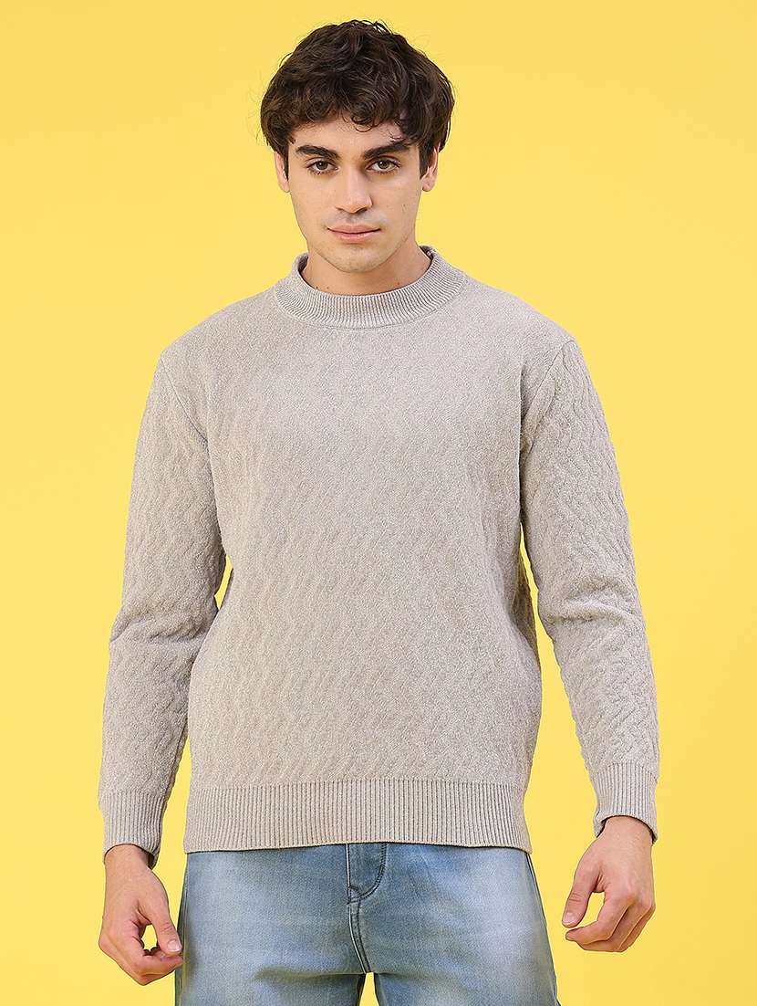men self design long sleeve regular fit pullover  - 22179755 -  Standard Image - 1