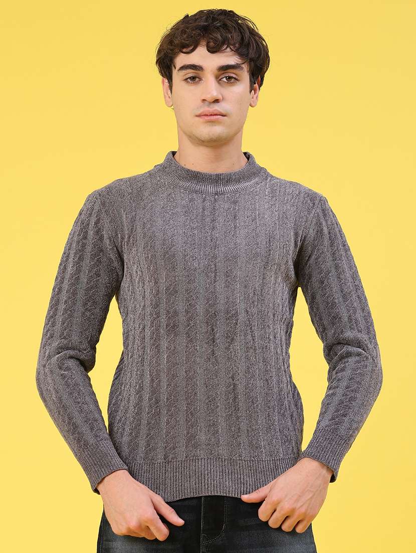 men self design long sleeve regular fit pullover  - 22179757 -  Standard Image - 1