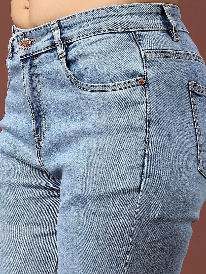 women solid mid rise slim fit jeans - 22179768 -  Standard Image - 1