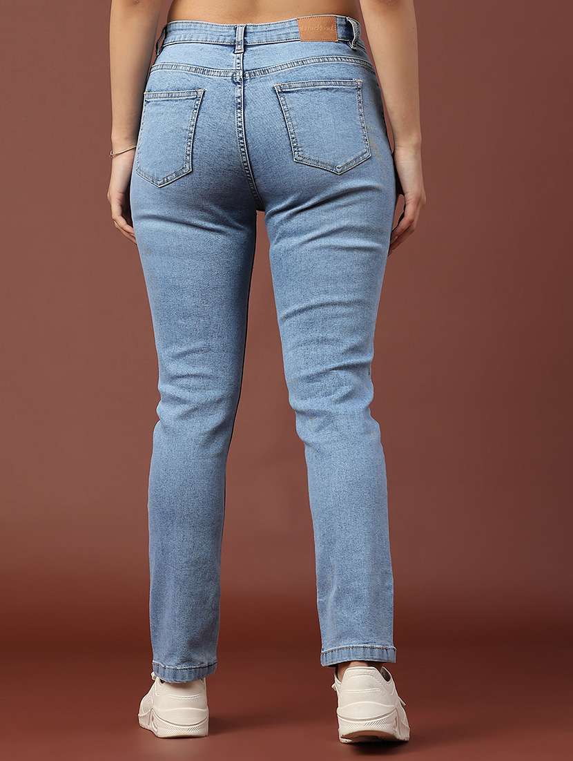 women solid mid rise slim fit jeans - 22179768 -  Standard Image - 4