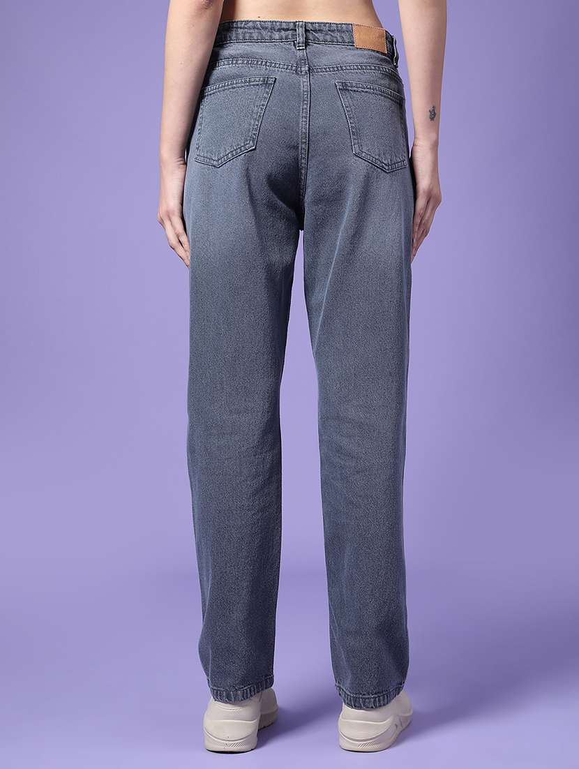 women solid mid rise staright jean - 22179771 -  Standard Image - 4