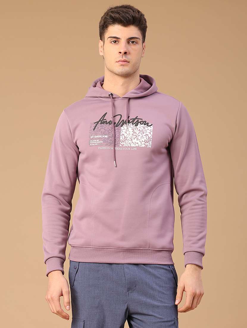 men printed long sleeve hooded sweatshirt - 22179783 -  Standard Image - 1