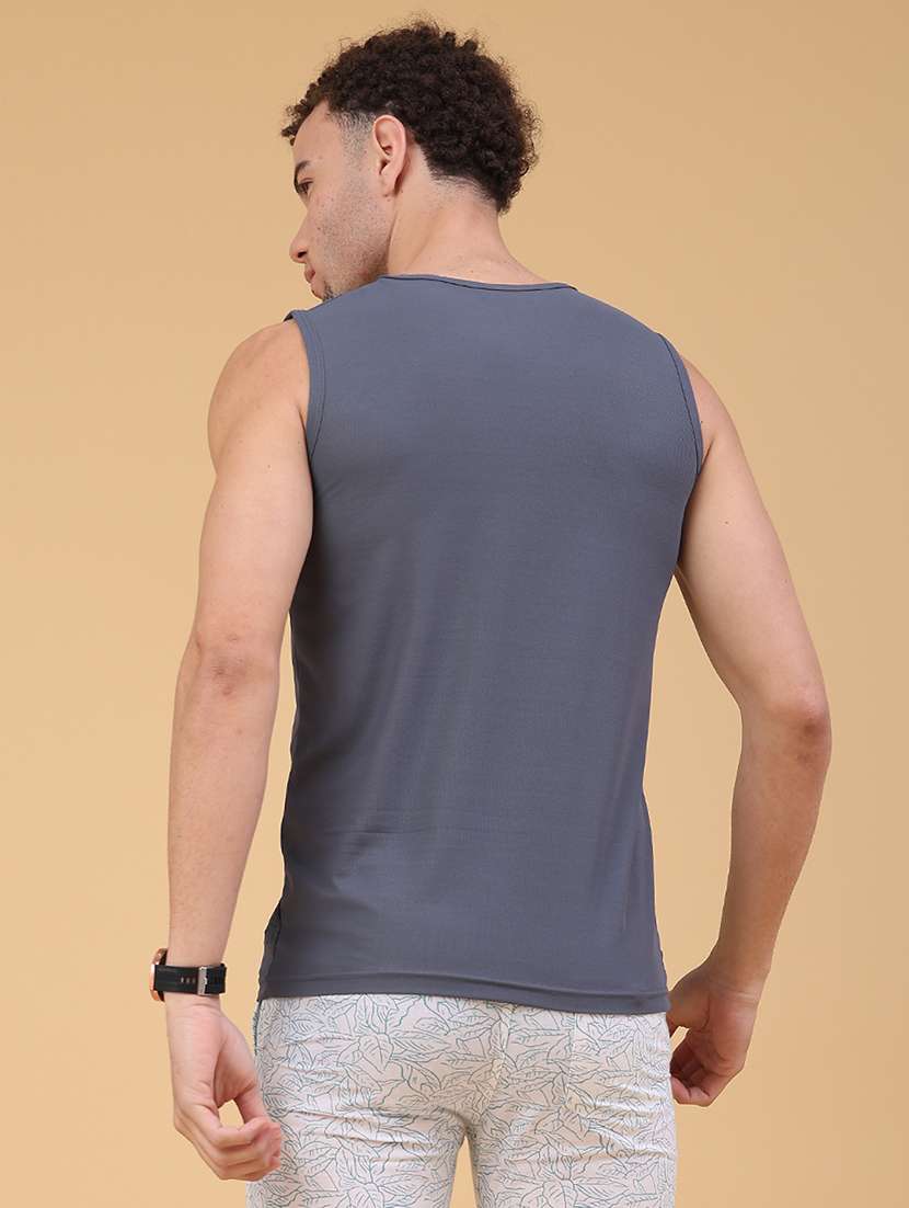 men printed round neck vest - 22179845 -  Standard Image - 4