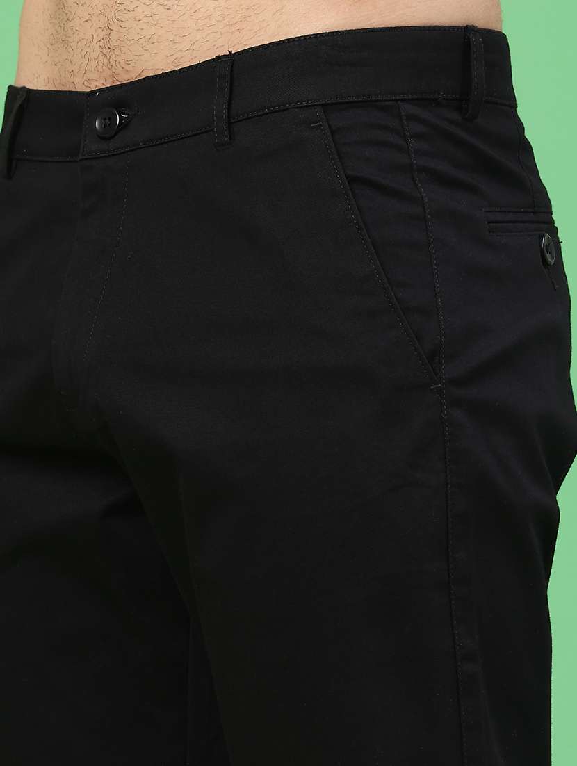 men solid mid rise chinos casual trouser - 22179892 -  Standard Image - 1