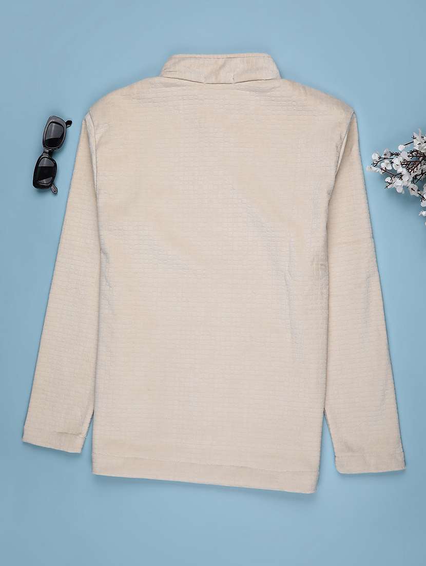 boys solid stand collar long sleeve sweatshirt - 22179913 -  Standard Image - 1