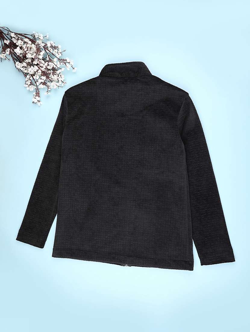 boys solid stand collar long sleeve sweatshirt - 22179914 -  Standard Image - 1