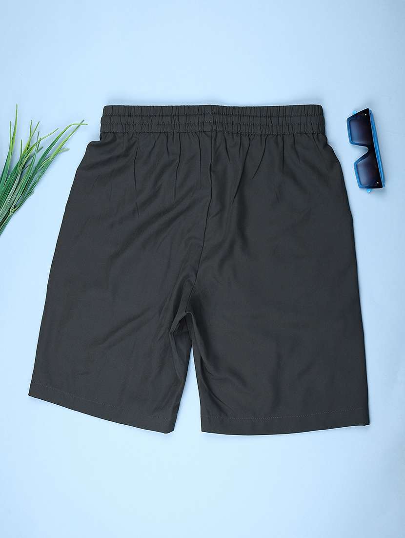 boys solid mid rise regular fit shorts  - 22179948 -  Standard Image - 1