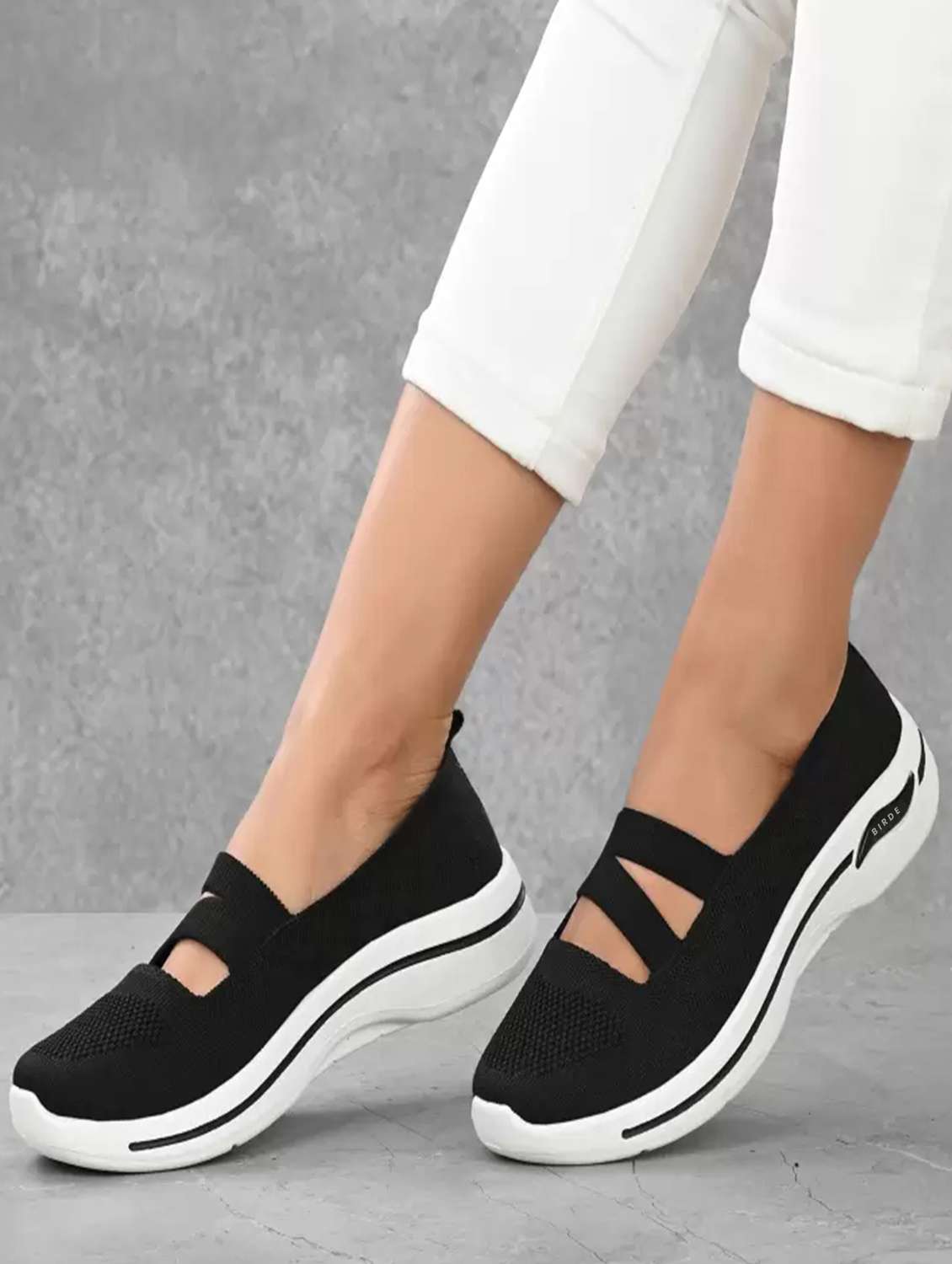women black slip on casual shoe - 22179980 -  Standard Image - 1