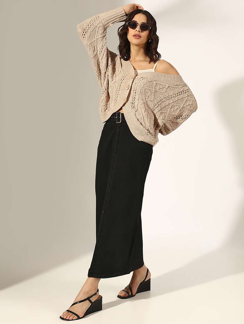 women self designed long sleeve cardigan - 22179981 -  Standard Image - 4