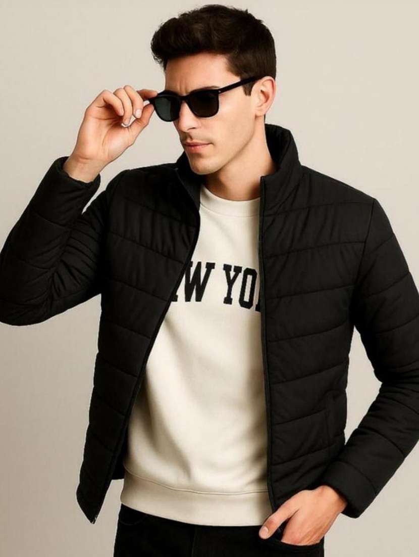 men solid long sleeve quilted jacket - 22179984 -  Standard Image - 1
