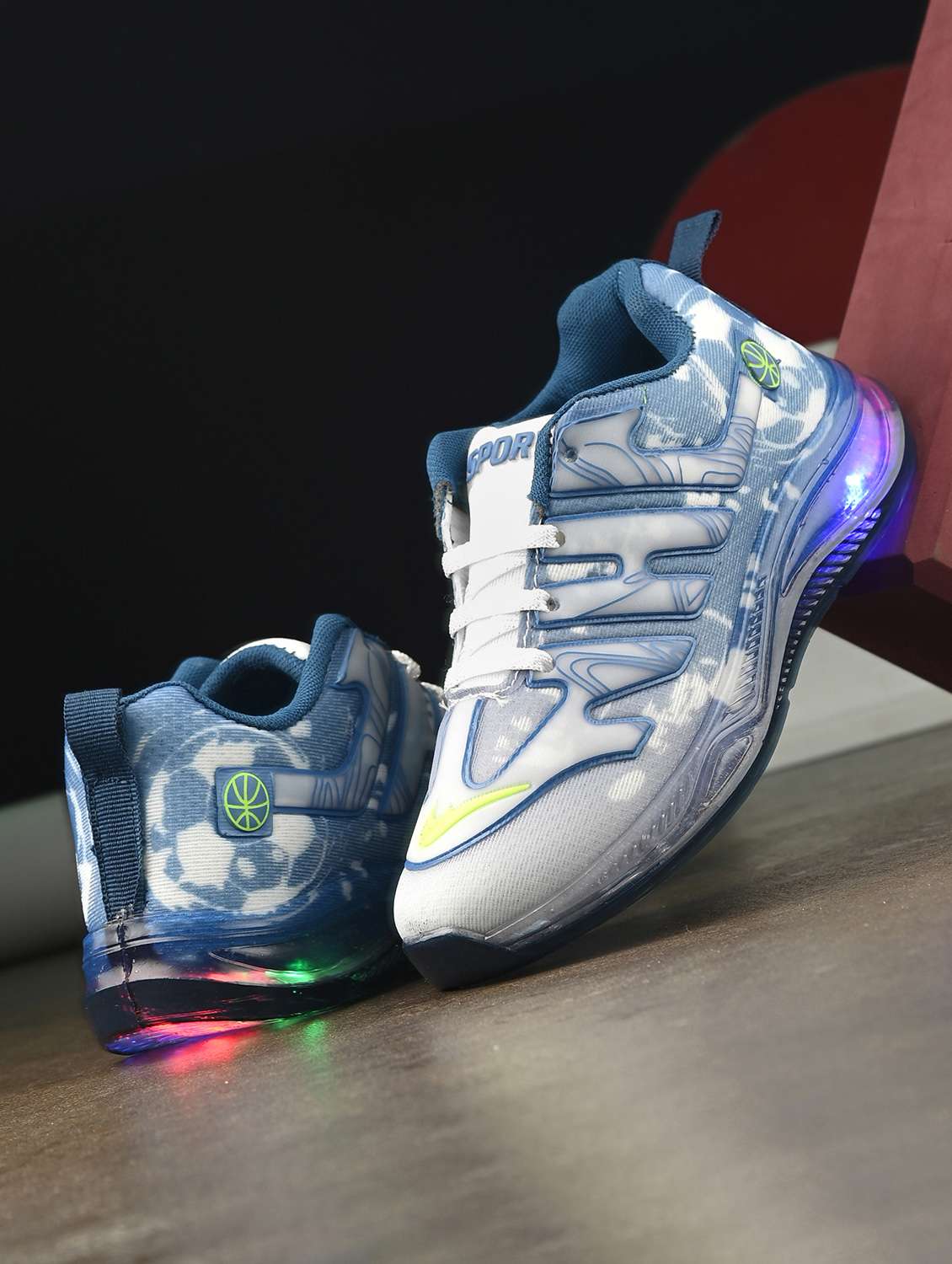 boys blue resin lace up sneaker