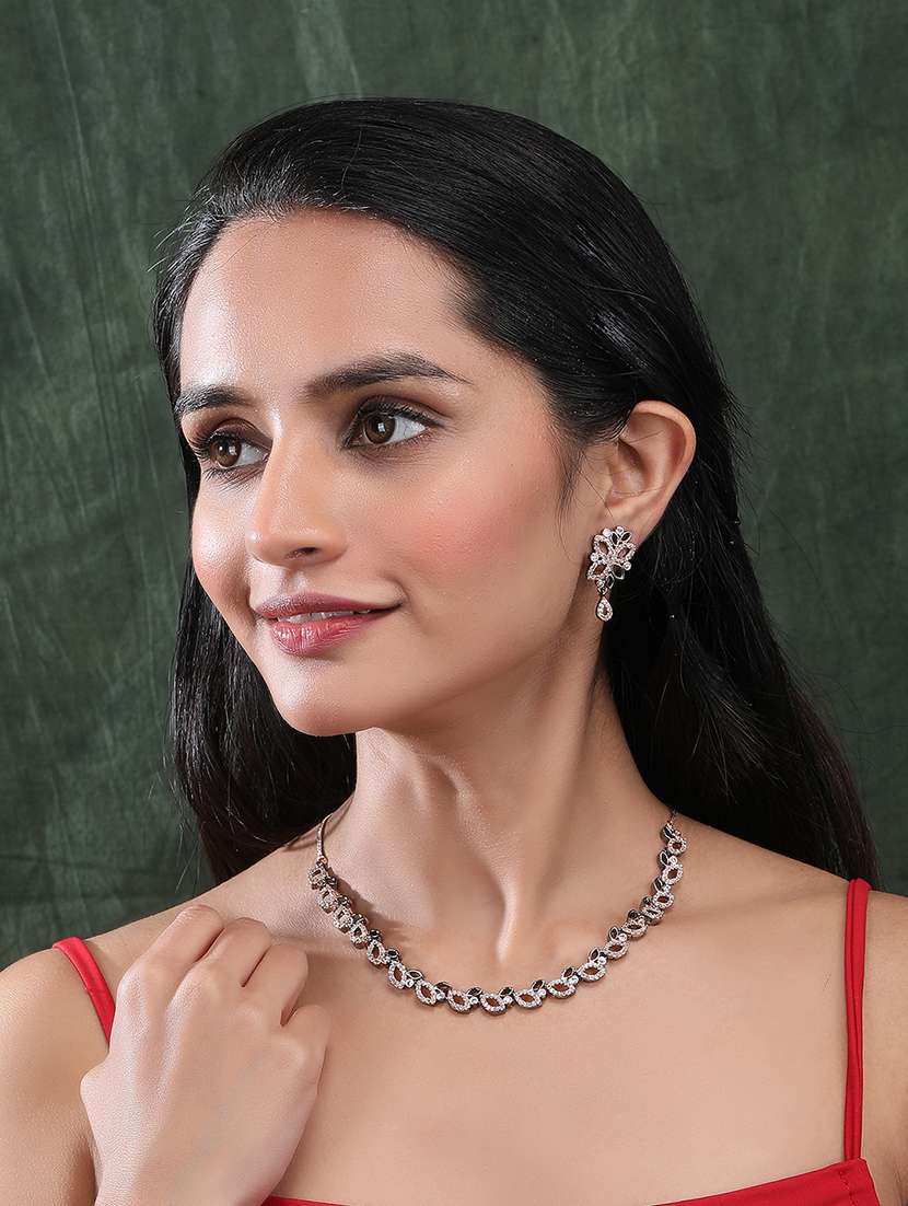 ad bela black necklace set - 22180003 -  Standard Image - 1