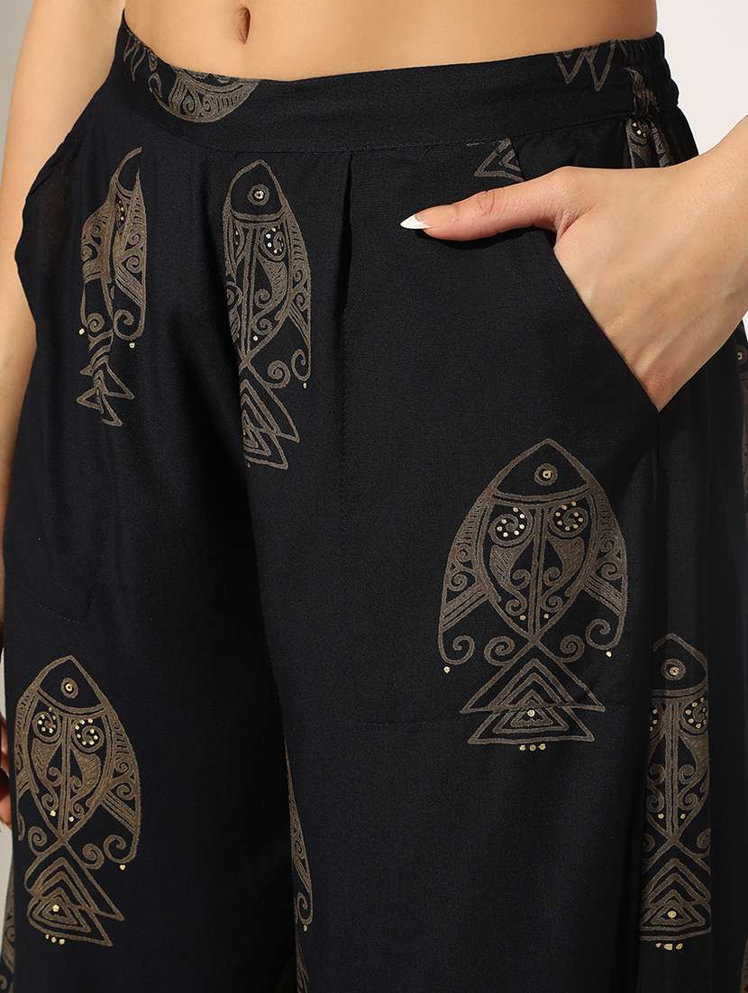 women printed three quarter sleeve kurta salwar set - 22180039 -  Standard Image - 6
