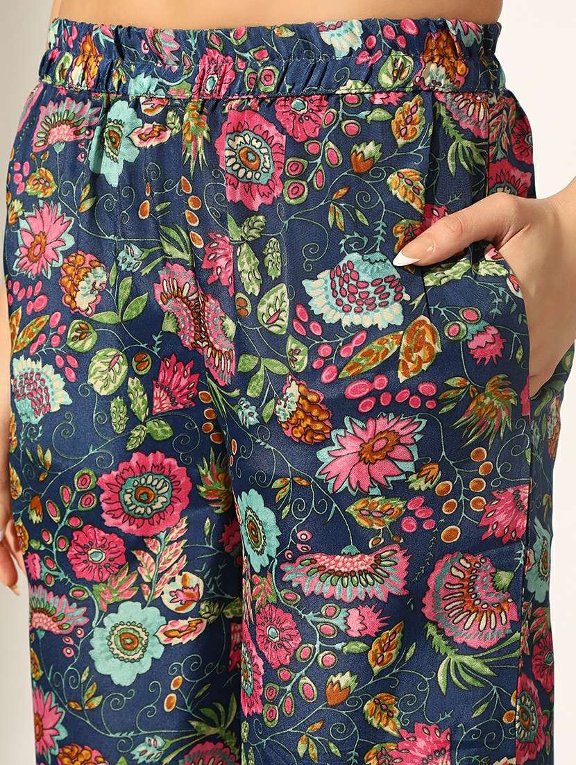 women floral printed kimono sleeve kaftan kurta pant set - 22180040 -  Standard Image - 6