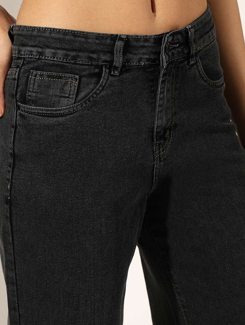 women solid denim top and trouser co-ord set - 22180047 -  Standard Image - 6