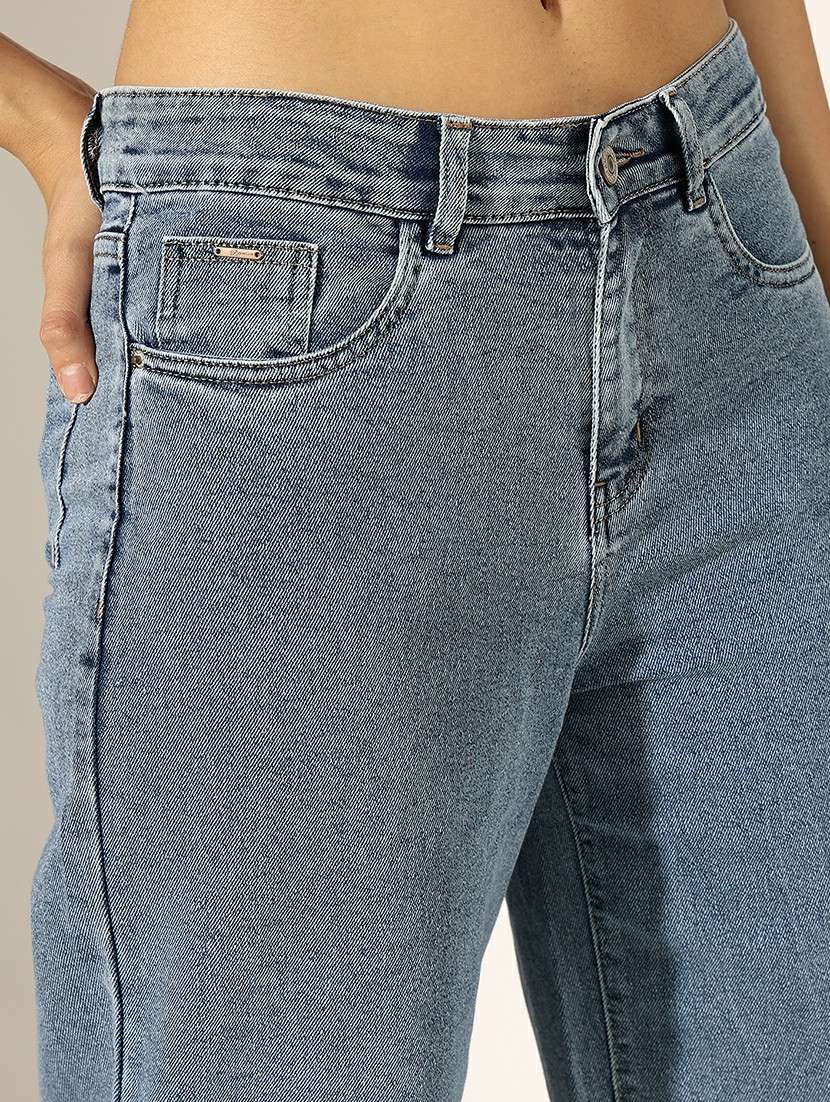 women solid denim top and trouser co-ord set - 22180048 -  Standard Image - 6