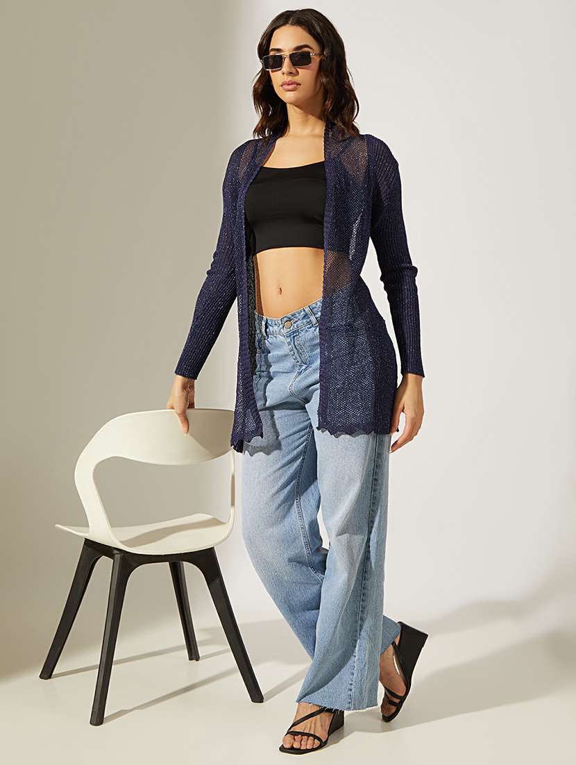 women self designed long sleeve regular shrug - 22180050 -  Standard Image - 4