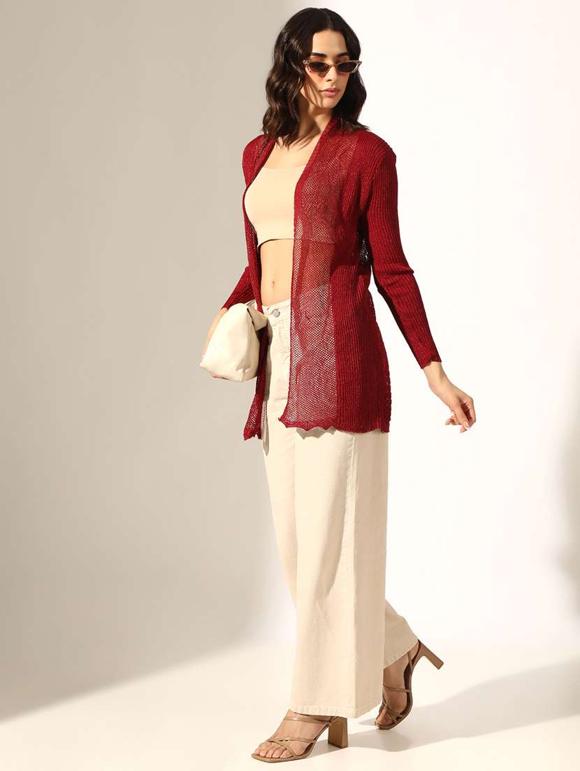 women self designed long sleeve regular shrug - 22180051 -  Standard Image - 4