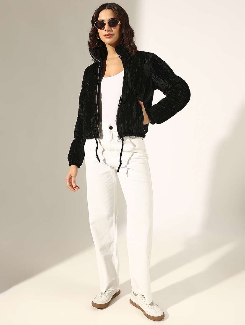 women solid long sleeve quilted jacket - 22180063 -  Standard Image - 4