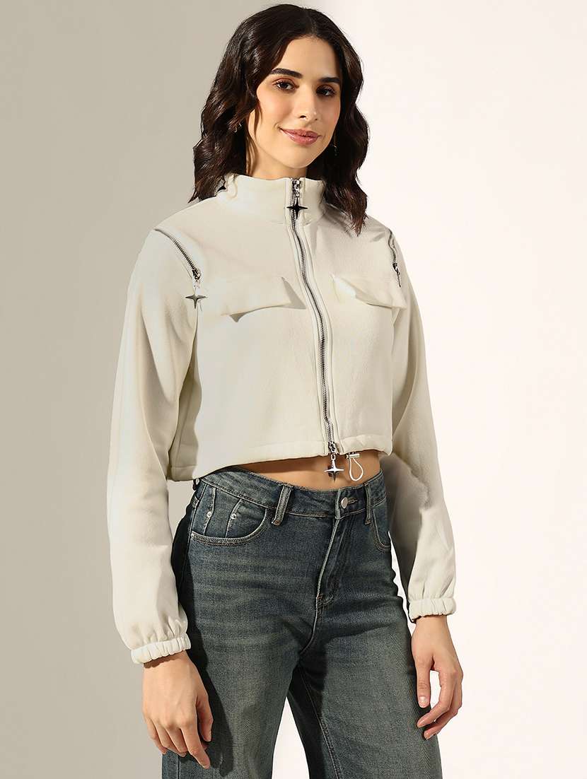 women solid long sleeve regular jacket - 22180070 -  Standard Image - 1
