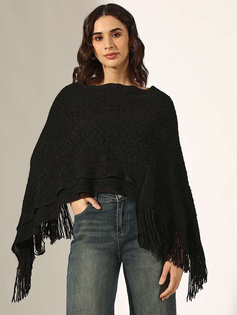 women self designed poncho - 22180076 -  Standard Image - 1