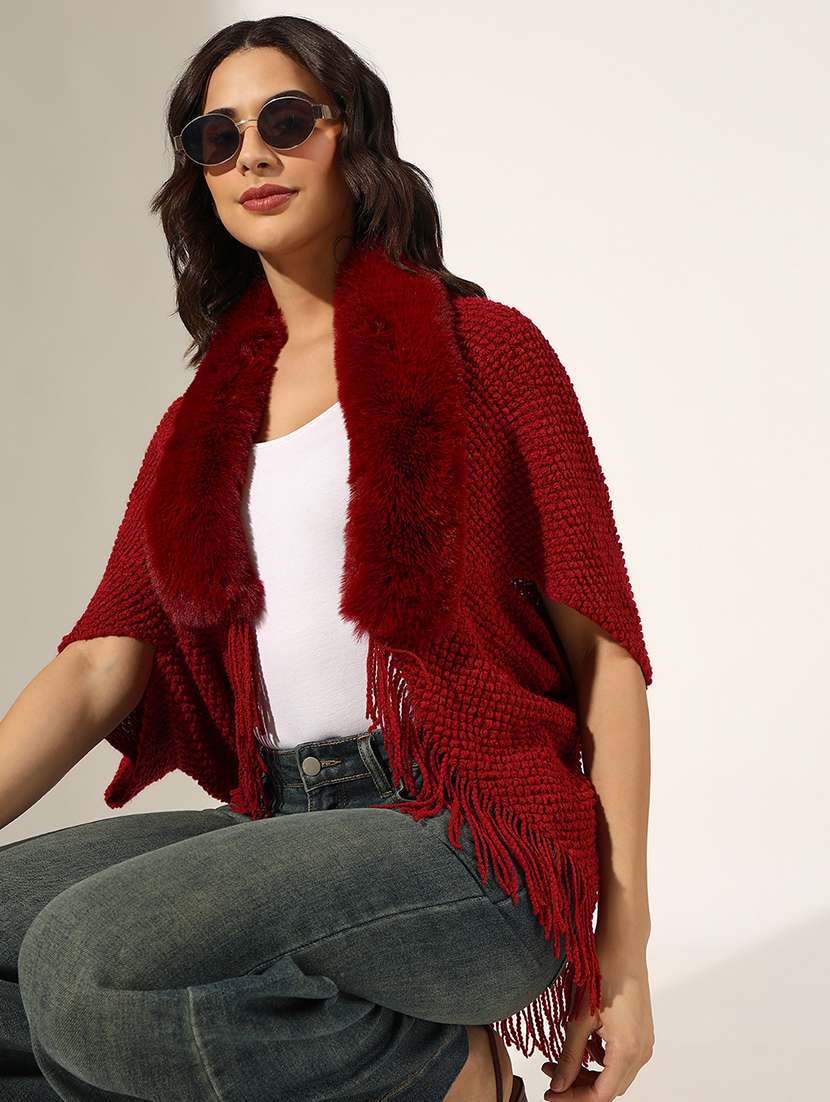 women self designed poncho - 22180078 -  Standard Image - 1