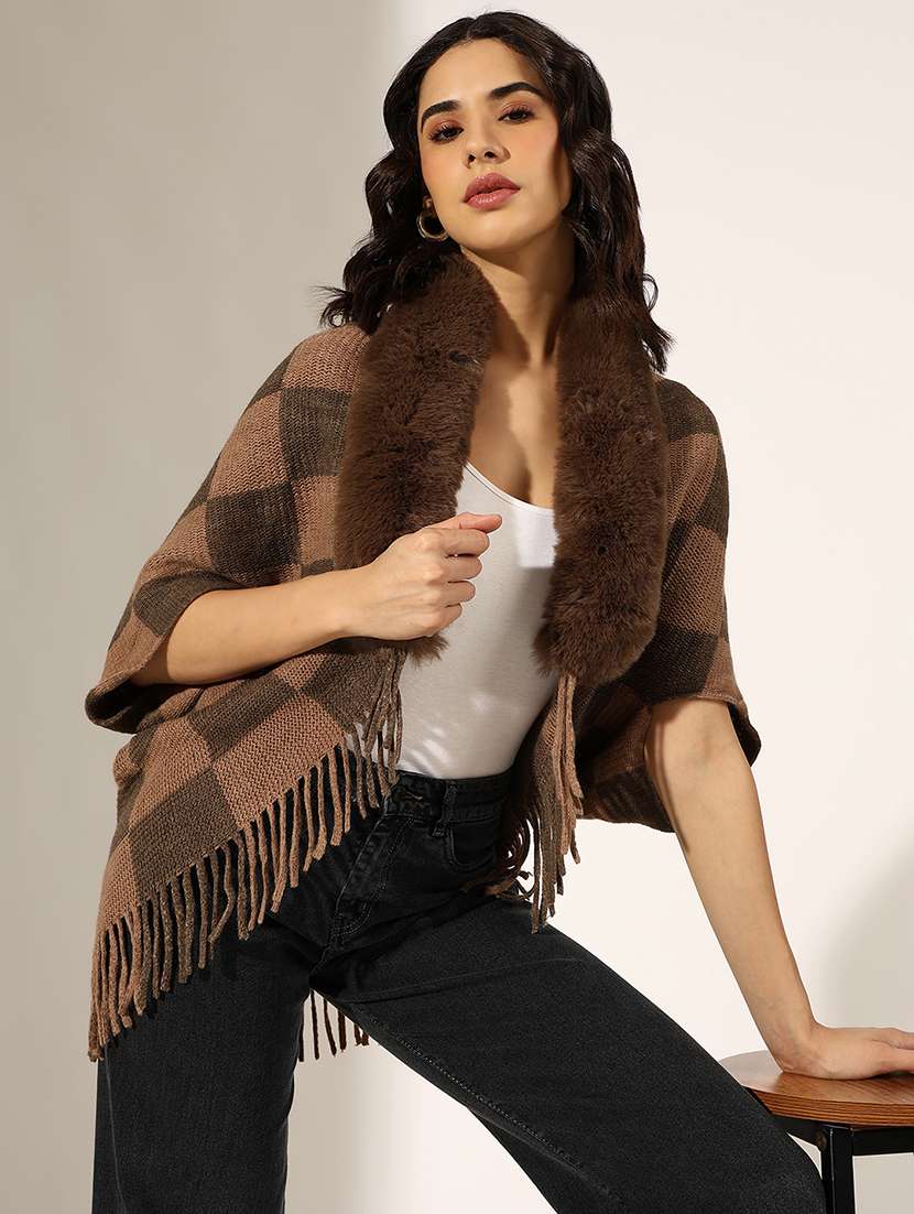 women self designed poncho - 22180080 -  Standard Image - 1