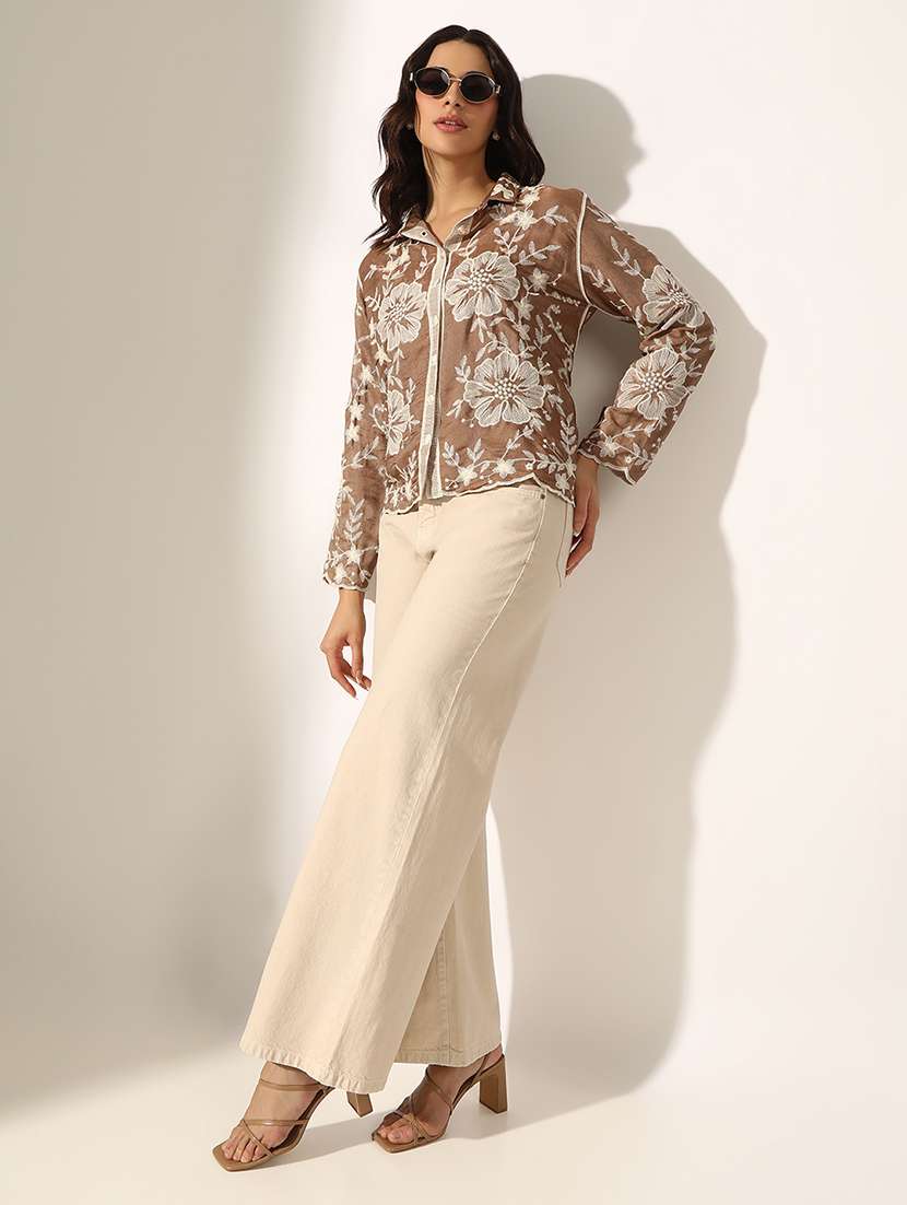 women collared long sleeve regular shirt - 22180089 -  Standard Image - 4