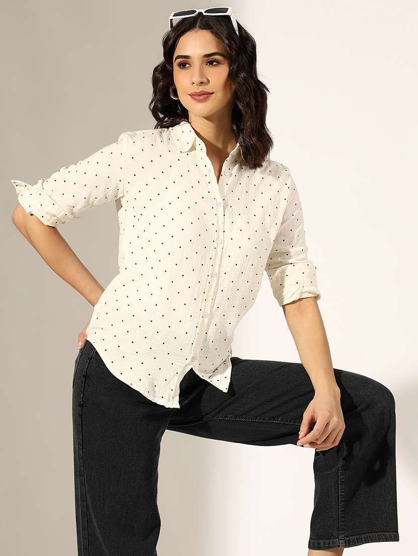 women collared long sleeve regular shirt - 22180092 -  Standard Image - 1