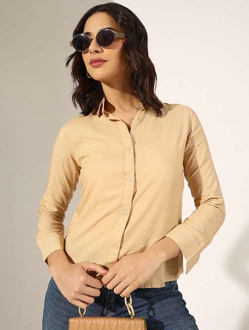 women collared three quarter sleeve regular shirt - 22180099 -  Standard Image - 0
