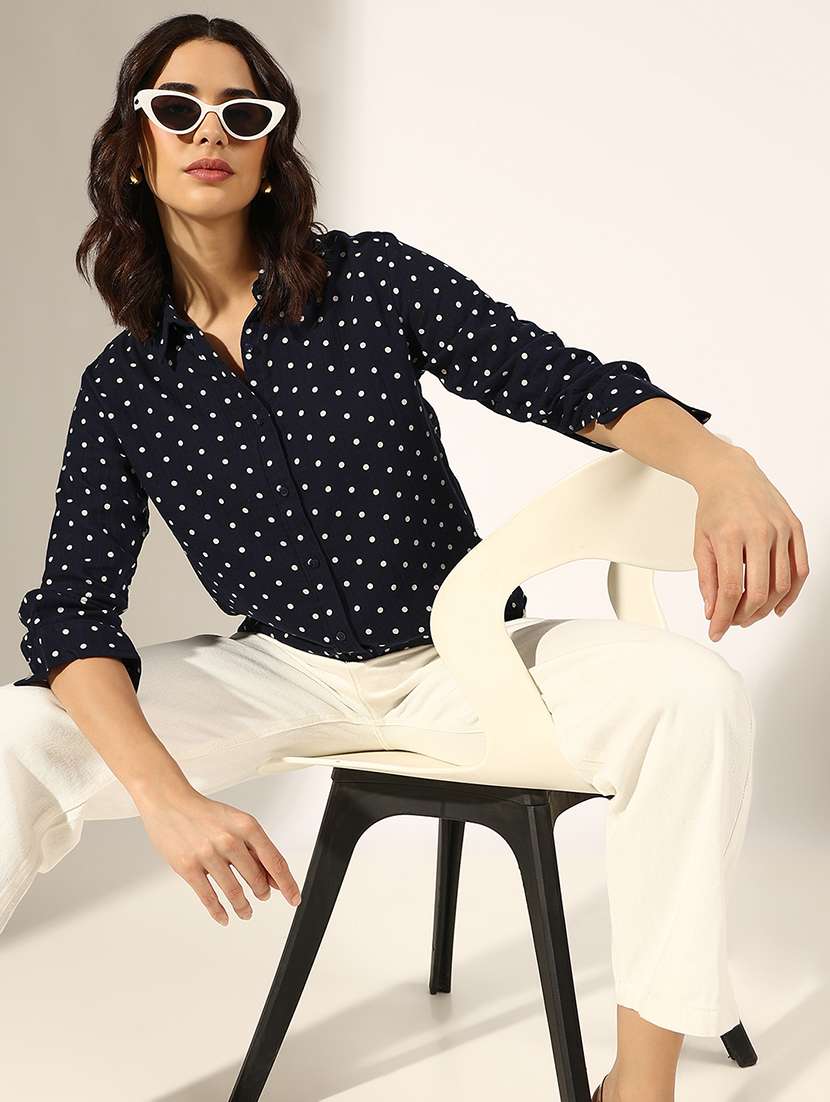 women collared three quarter sleeve regular shirt - 22180101 -  Standard Image - 4