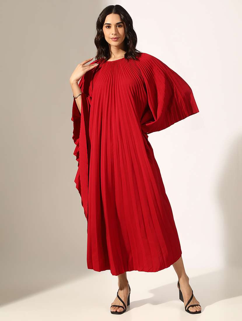 women solid kimono sleeve straight dress - 22180143 -  Standard Image - 1