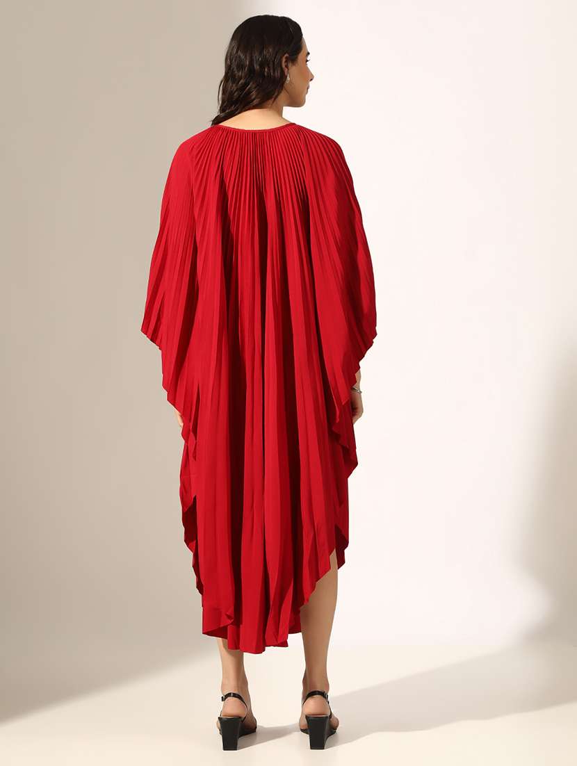 women solid kimono sleeve straight dress - 22180143 -  Standard Image - 6