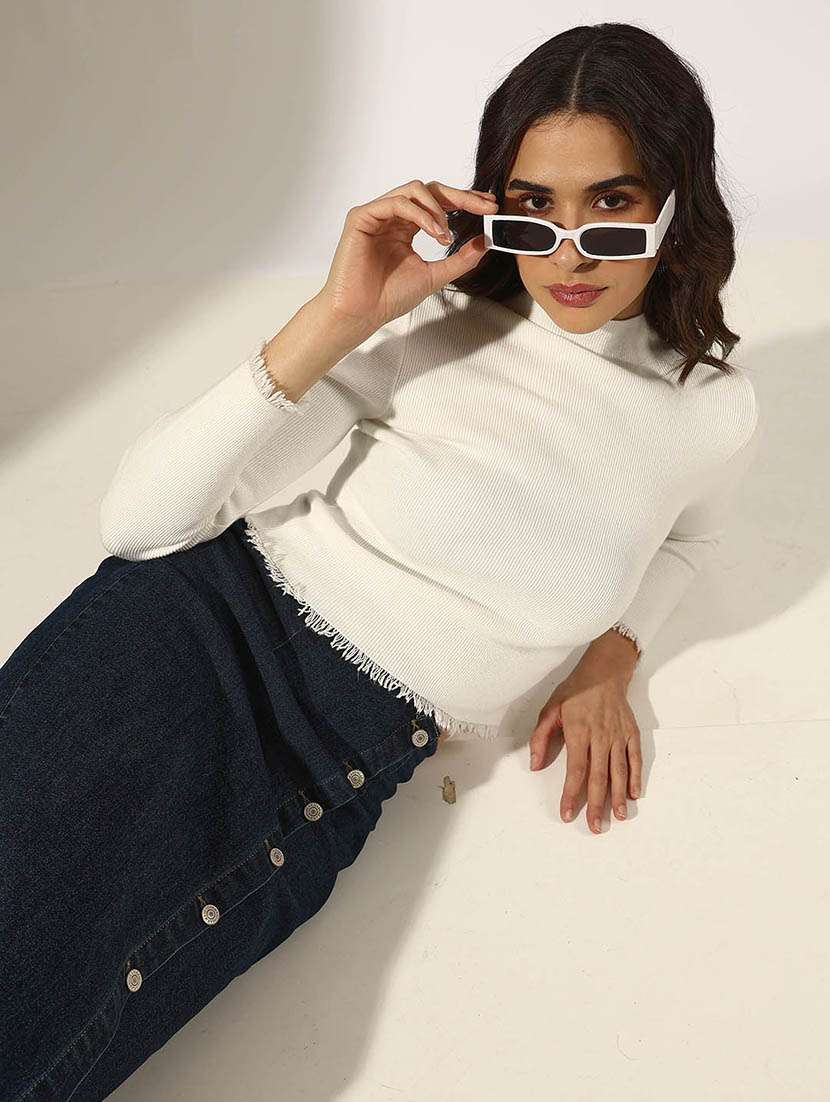 women solid long sleeve regular top