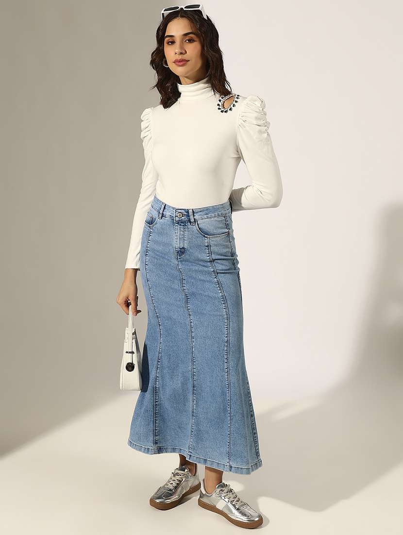 women solid puff sleeve regular top - 22180160 -  Standard Image - 4