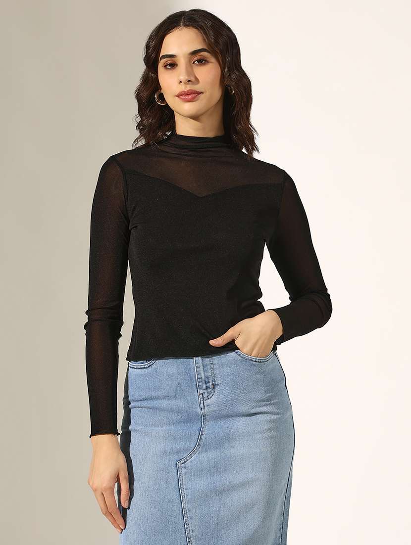 women solid long sleeve regular top - 22180163 -  Standard Image - 1