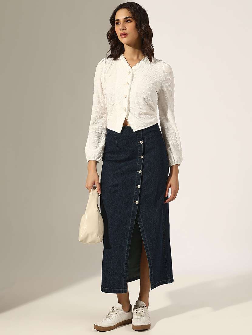 women solid long sleeve shirt top - 22180164 -  Standard Image - 4