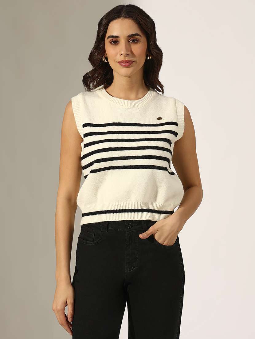 women striped sleeveless vest top - 22180166 -  Standard Image - 1