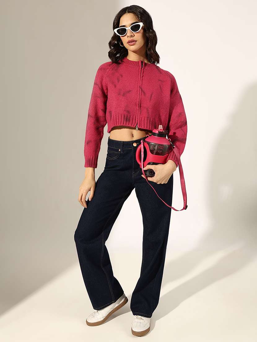 women self designed long sleeve crop cardigan - 22180169 -  Standard Image - 4