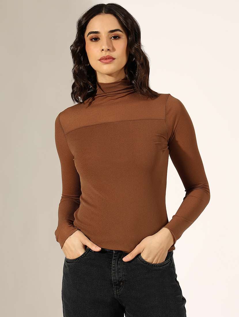 women solid long sleeve regular top - 22180183 -  Standard Image - 1