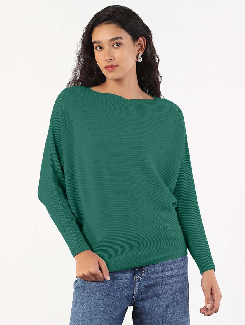 women solid batwing sleeve regular top - 22180202 -  Standard Image - 1