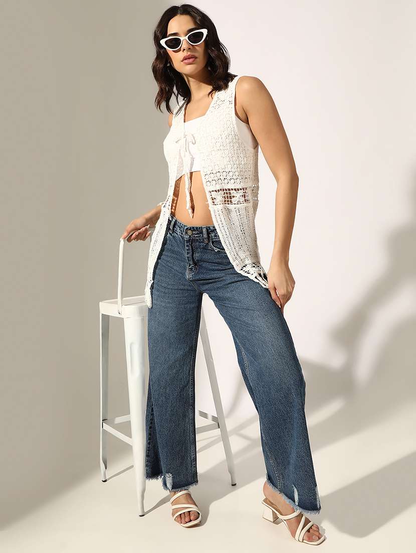 women self designed sleeveless long top - 22180211 -  Standard Image - 4