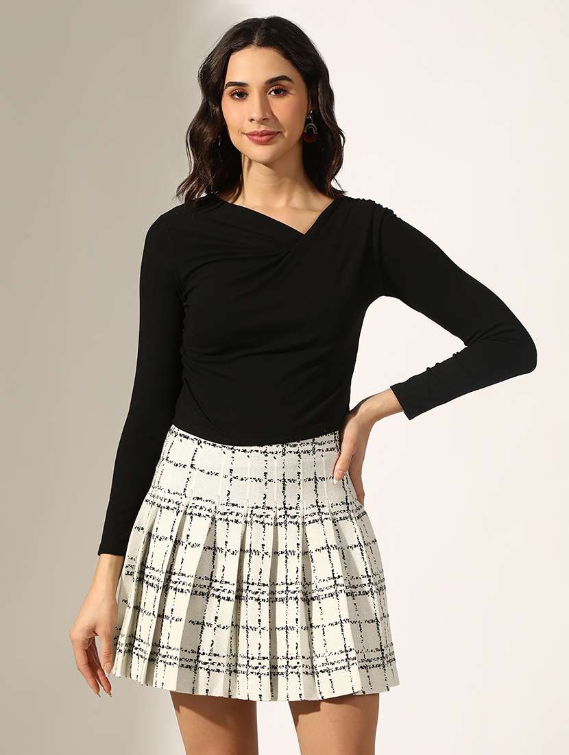 women solid long sleeve crop top - 22180212 -  Standard Image - 1