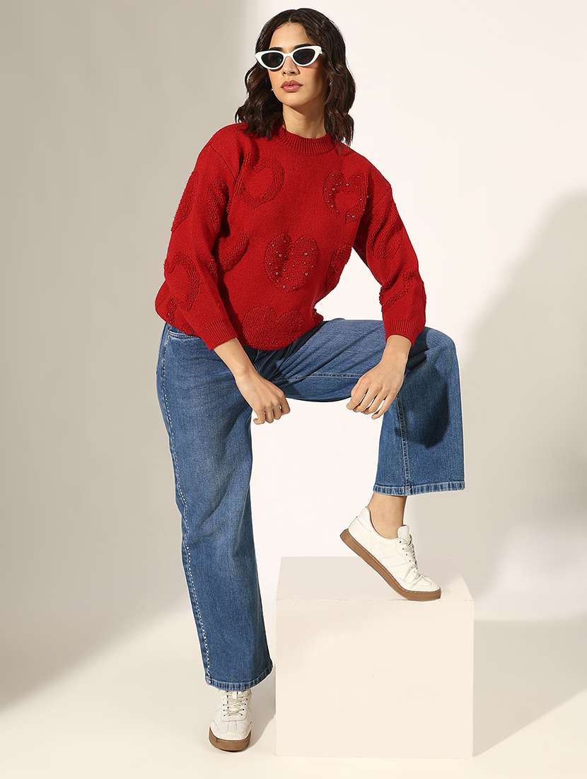 women self designed long sleeve sweatshirt - 22180214 -  Standard Image - 4