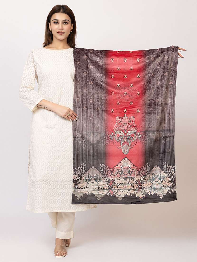 women multi colored printed velvet shawl