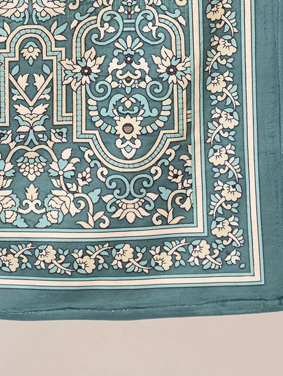 women blue printed velvet shawl - 22180222 -  Standard Image - 4