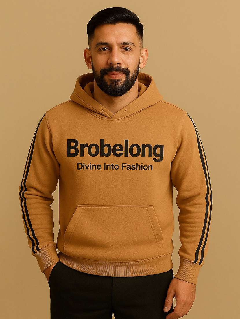 men printed long sleeve hooded sweatshirt - 22180235 -  Standard Image - 1