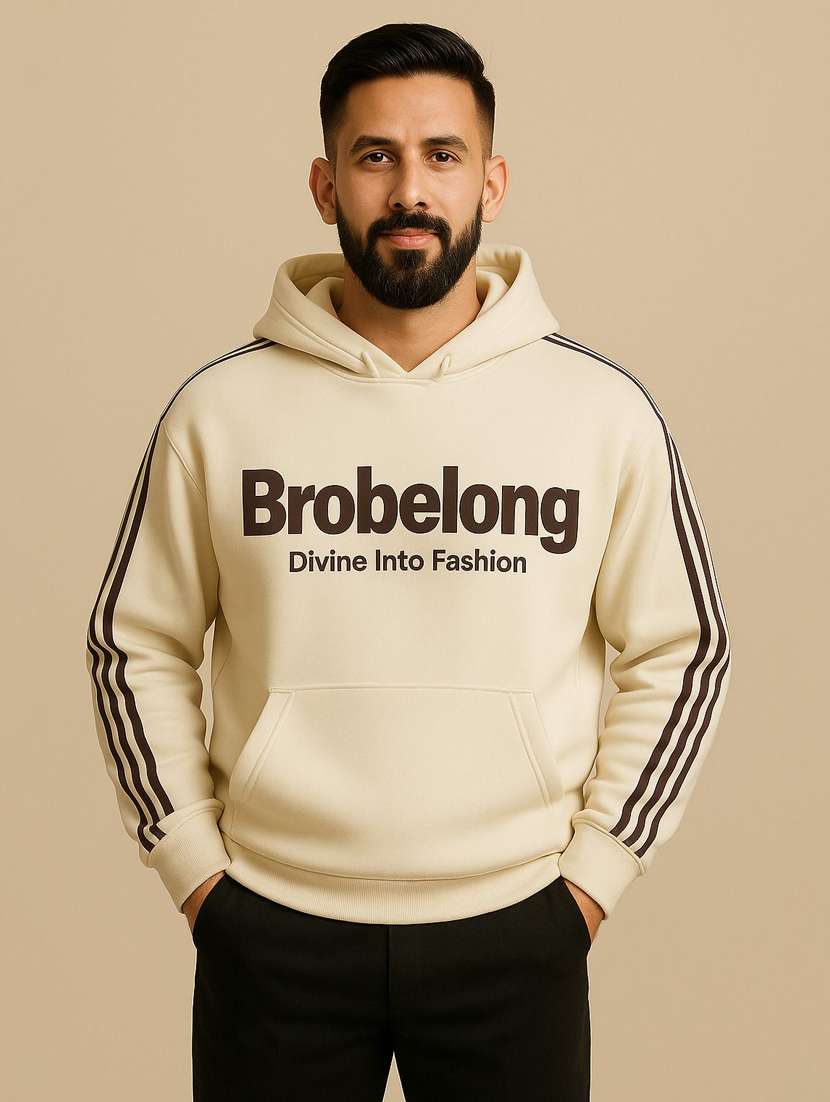 men printed long sleeve hooded sweatshirt - 22180236 -  Standard Image - 1