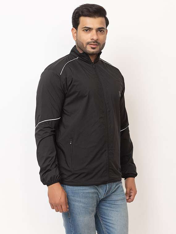 men solid long sleeve windcheater casual jacket - 22180257 -  Standard Image - 1