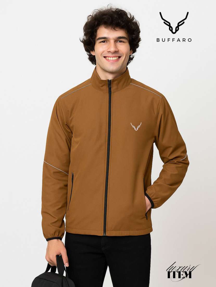 men solid long sleeve windcheater casual jacket - 22180259 -  Standard Image - 1